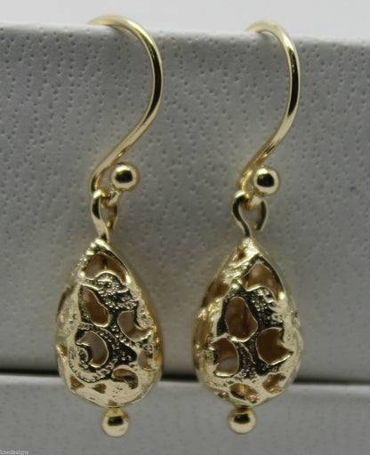 Kaedesigns 9ct 9k 375 Yellow Or White Or Rose Gold Teardrop Filigree Earrings