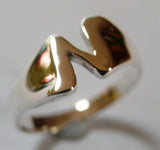 Genuine Solid 9ct 9K Yellow Or Rose Or White Gold 375 Large Initial Ring N