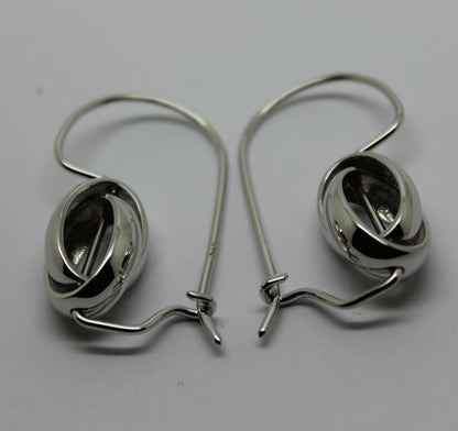 Kaedesigns Genuine 9ct 9K 375 Yellow, Rose or White  Gold Spinning Oval Belcher Ball Earrings
