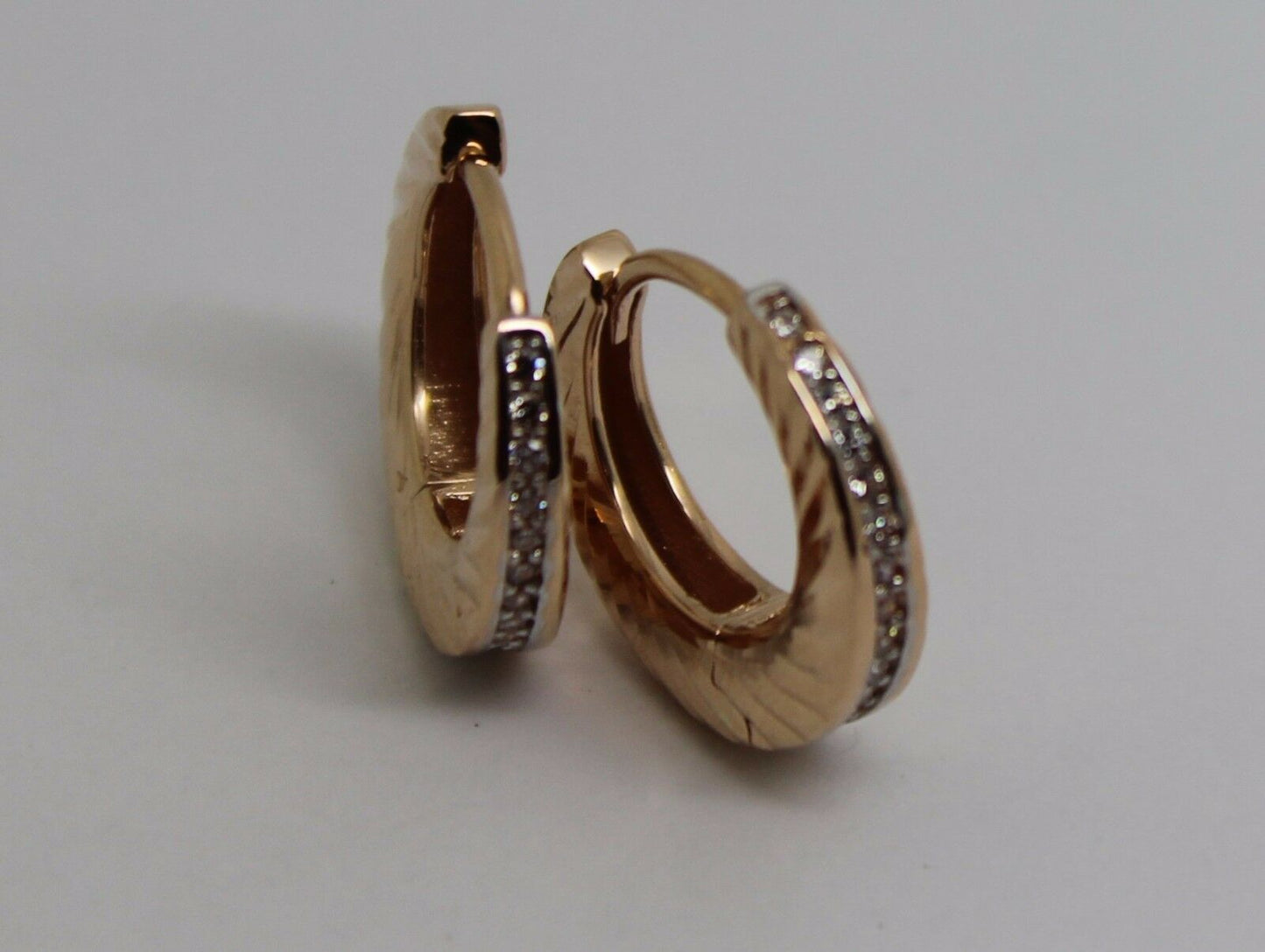 Genuine 9ct 9k 375 Rose Gold Hoops 15mm Huggies Earrings *Free Express Post