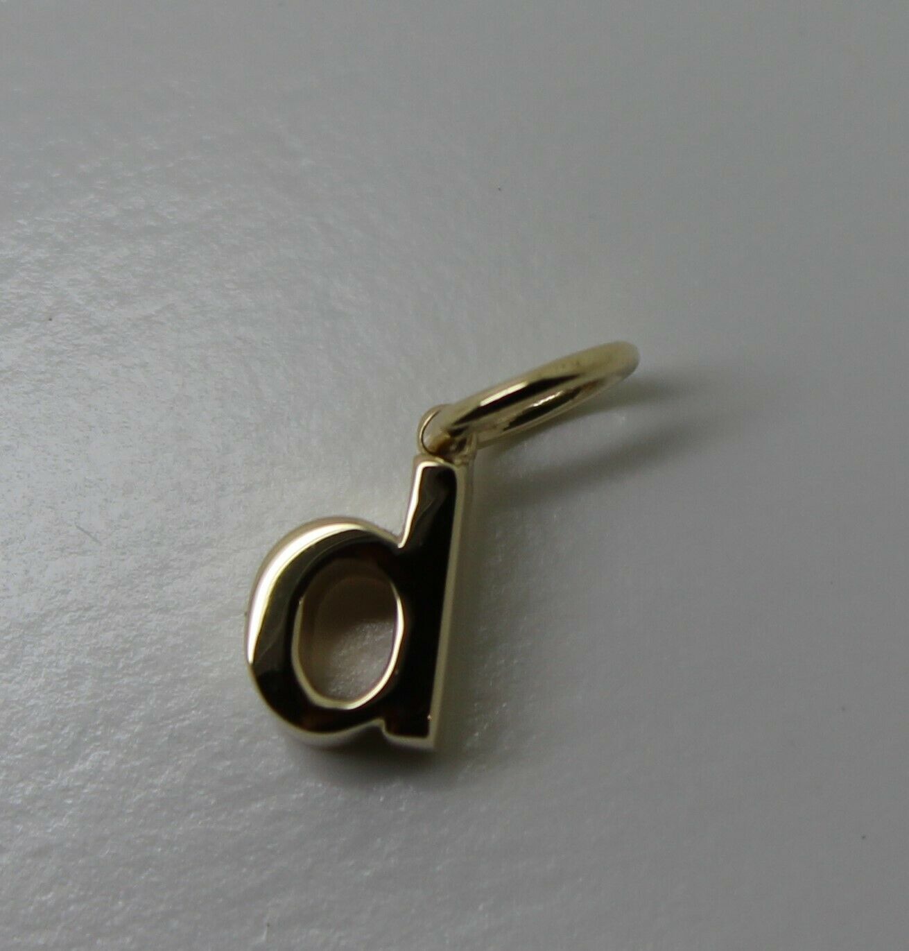 9ct Genuine Solid Yellow, Rose and White Gold Small Initial Pendant D