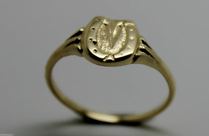Genuine Solid 9ct 9kt Yellow Gold 375 Childs Lucky Horseshoe Ring - Choose your size