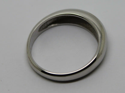 Size P Genuine 9ct White Gold Full Solid 5mm Dome Ring