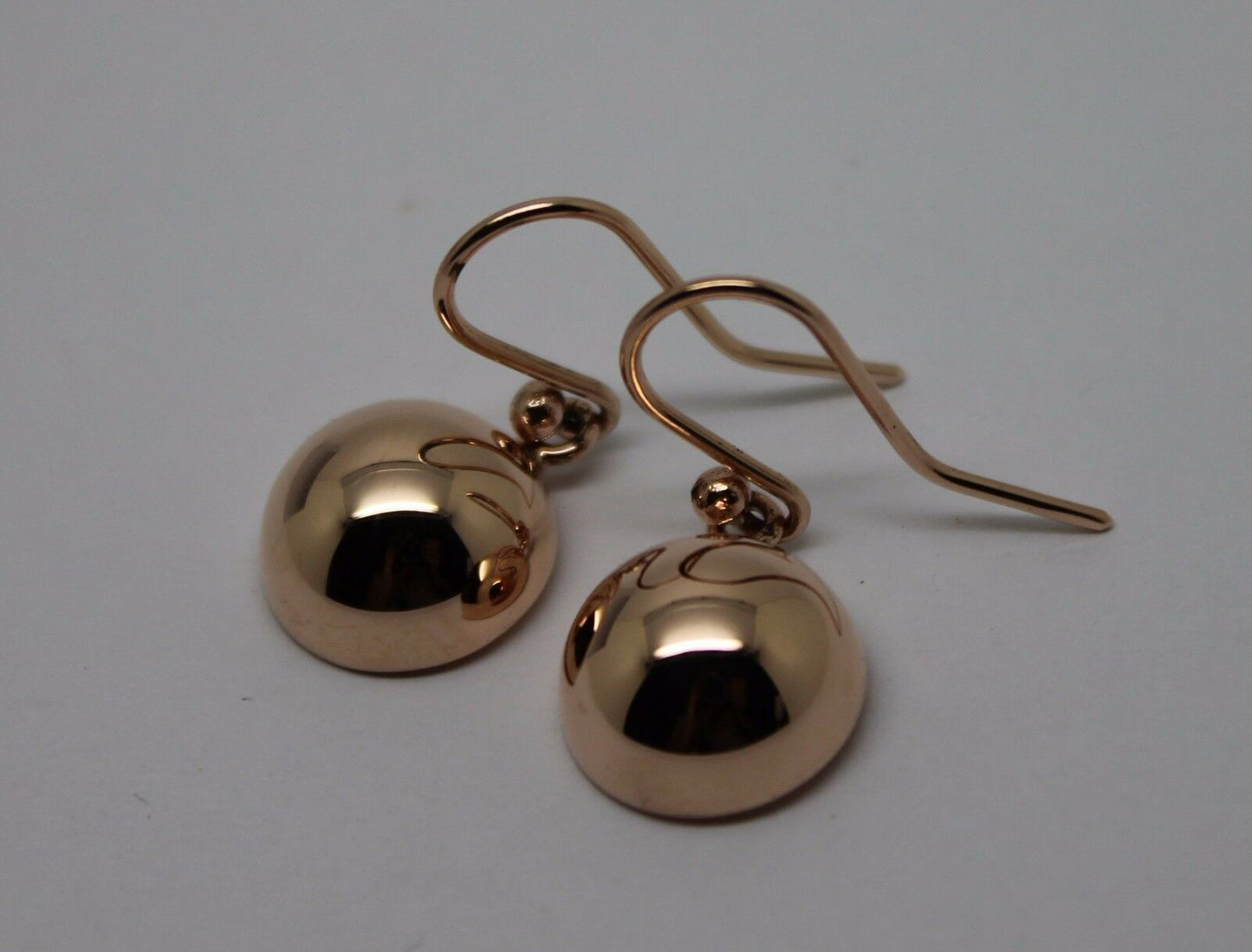 Genuine 9kt 9ct 375 Solid Yellow, Rose & White Gold 12mm Half Plain Ball Earrings