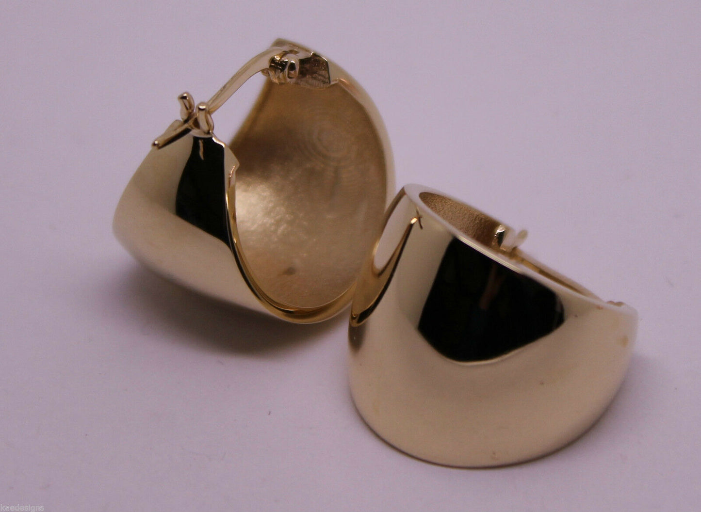 Kaedesigns, Genuine 9ct 9K 15mm Wide Yellow, Rose & White Gold 375, Hoop Full Solid Earrings