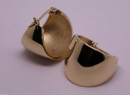 Kaedesigns, Genuine 9ct 9K 15mm Wide Yellow, Rose & White Gold 375, Hoop Full Solid Earrings