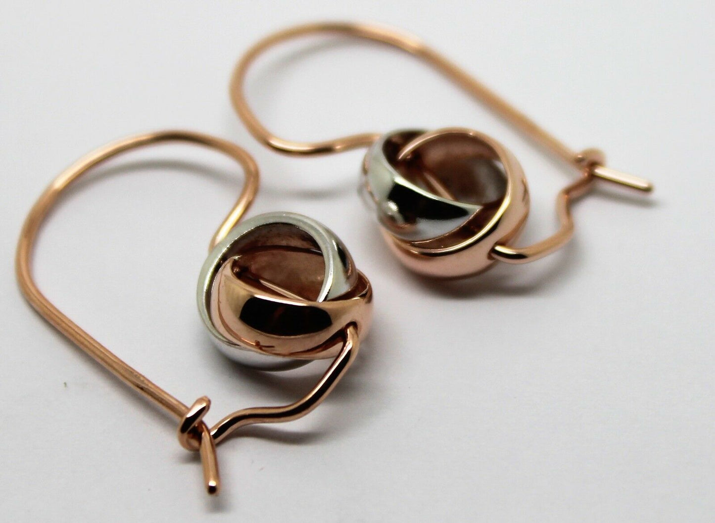 Kaedesigns Genuine 9ct 9k 375 10mm Rose White Gold Belcher Spinning Earrings