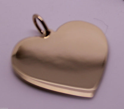 Genuine 375 9ct Yellow Or Rose Or White Gold Large Heart Shield Pendant