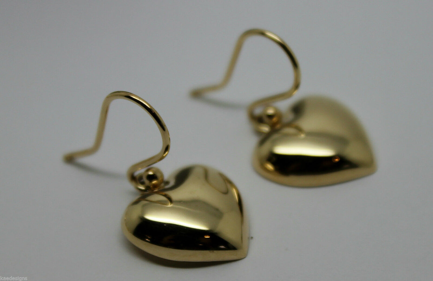 Genuine 9ct Yellow Gold or White Gold or Rose Gold Half Heart Earrings