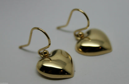 Genuine 9ct Yellow Gold or White Gold or Rose Gold Half Heart Earrings