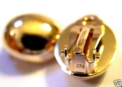Kaedesigns Genuine 9ct 9K 375 Yellow, Rose or White Gold Clip On Oval Earrings