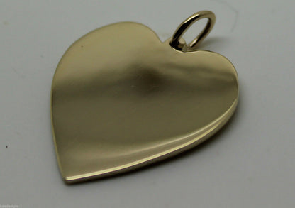 Genuine 375 9ct Yellow Or Rose Or White Gold Large Heart Shield Pendant