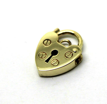 Genuine Small 9.5mm 9ct Yellow or Rose Gold Screw Heart Pendant Padlock