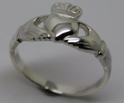 Genuine 9ct 375 Solid Yellow, Rose or White Gold Claddagh Celtic Friendship Ring In Your (Sizes L to S)