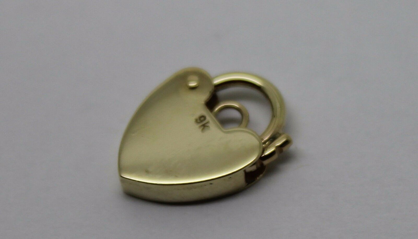 Genuine Small 9.5mm 9ct Yellow or Rose Gold Screw Heart Pendant Padlock