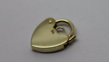 Genuine Small 9.5mm 9ct Yellow or Rose Gold Screw Heart Pendant Padlock