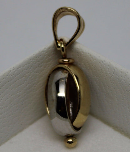 Kaedesigns New 9ct Yellow & White Gold or Rose & White Gold Oval Belcher Ball Pendant