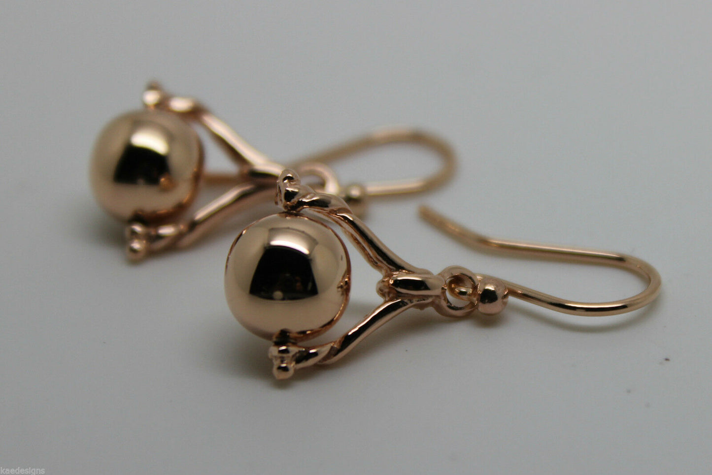 Genuine 9ct 9k 375 Yellow, Rose or White Gold Plain Ball Spinner Earrings