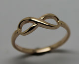 Kaedesigns, Genuine Solid Delicate Genuine 9ct Yellow, Rose & White Gold Infinity Ring Size K