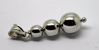 Genuine 9ct Genuine White Gold 3 Three Ball Drop Pendant *