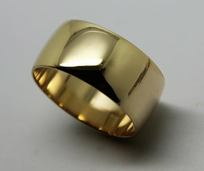 Genuine New Size W Genuine 9K 9ct Yellow, Rose or White Gold Full Solid 10mm Wide Band Ring