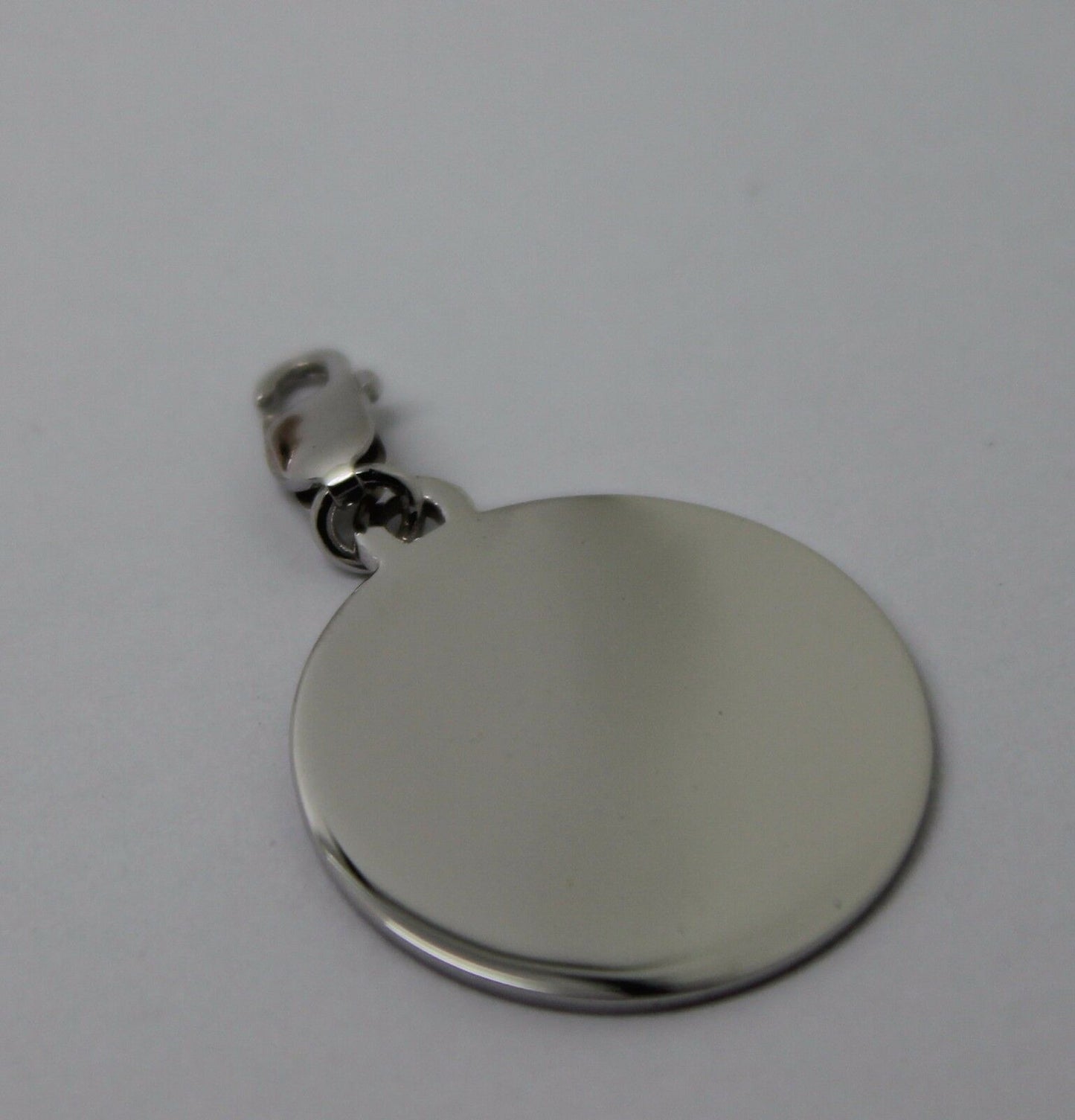Genuine 9K 9ct 375 White Gold Shield Pendant & Parrot Clasp