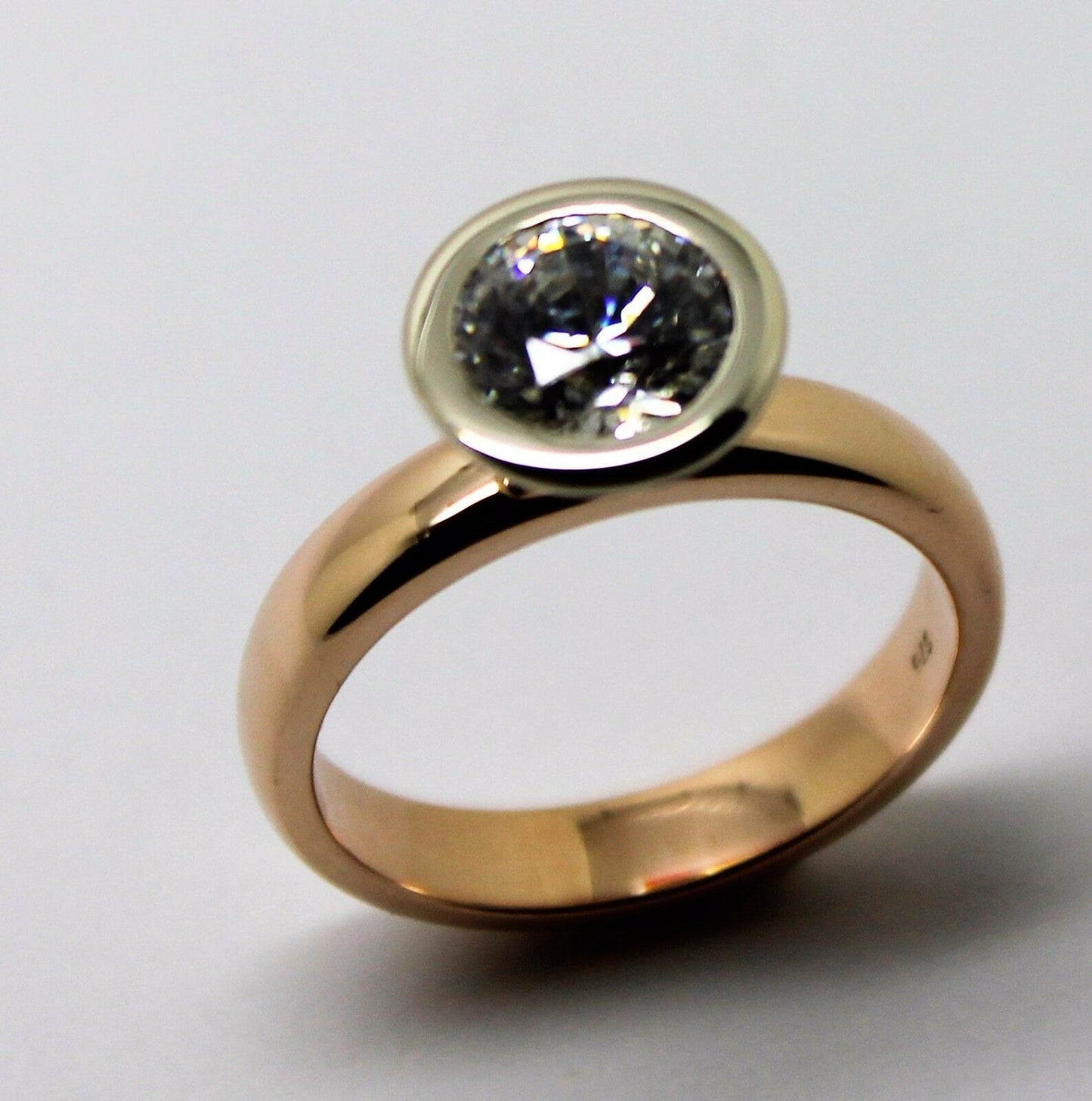 Kaedesigns, New Genuine 9ct 375 Solid White & Rose Gold Cubic Zirconia  Ring 373