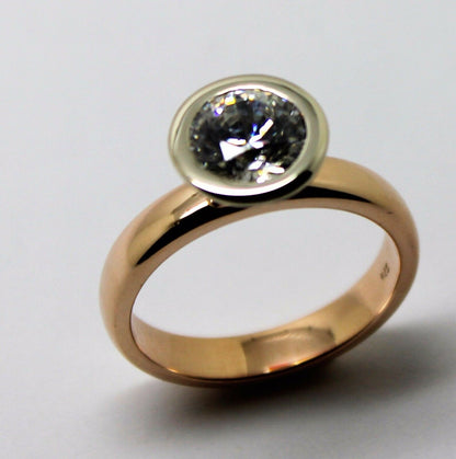 Kaedesigns, New Genuine 9ct 375 Solid White & Rose Gold Cubic Zirconia  Ring 373