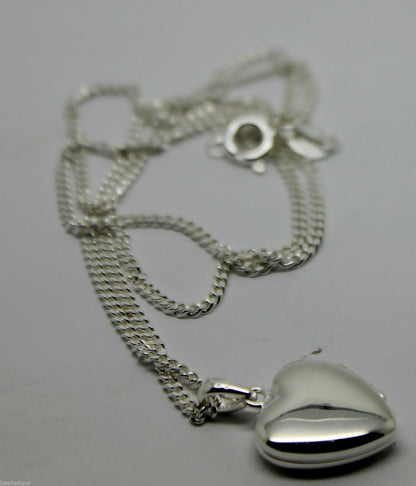 Sterling Silver 925 Heart Locket Pendant 2 Photos & Silver Chain