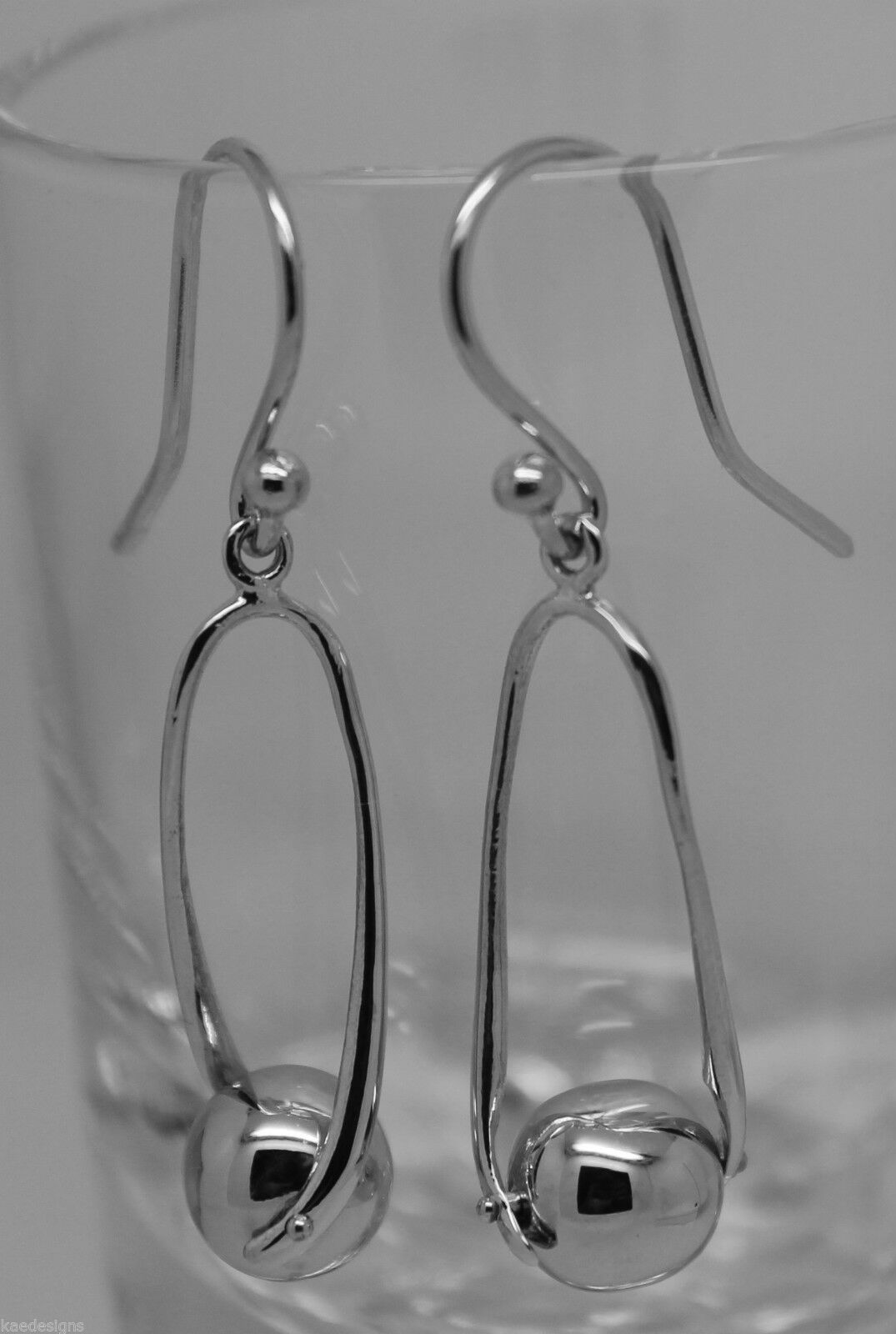 Kaedesigns, 9ct Yellow Or White Or Rose Gold  Hook Gold 8mm Ball Drop Earring