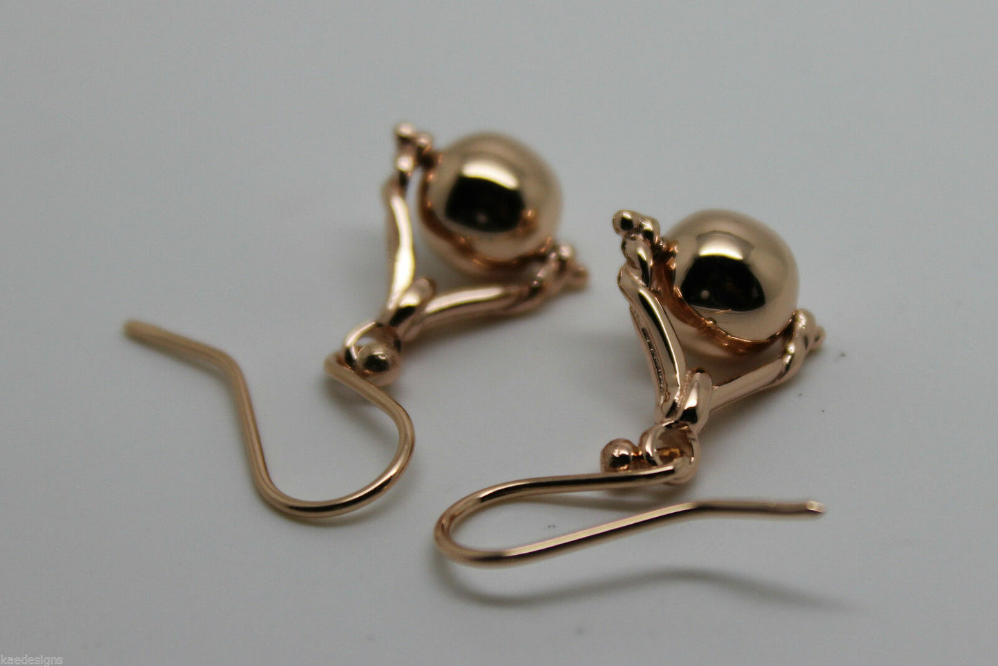 Genuine 9ct 9k 375 Yellow, Rose or White Gold Plain Ball Spinner Earrings