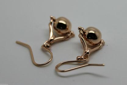 Genuine 9ct 9k 375 Yellow, Rose or White Gold Plain Ball Spinner Earrings
