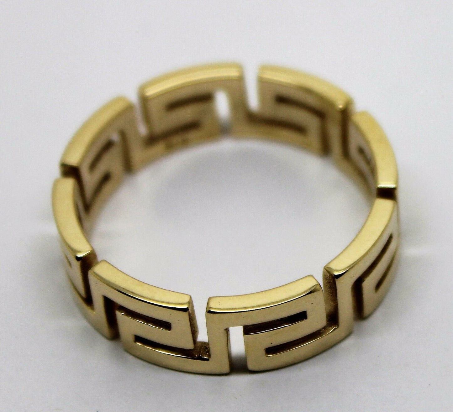 Genuine Size R / 8 5/8 Solid 9ct 9k Heavy Yellow, Rose or White Gold Greek Key Ring