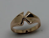 Genuine Solid 9ct 9K Yellow Or Rose Or White Gold 375 Large Initial Ring K