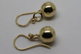 Kaedesigns New 9ct Yellow, Rose or White Gold 10mm Euro Ball Drop Earrings