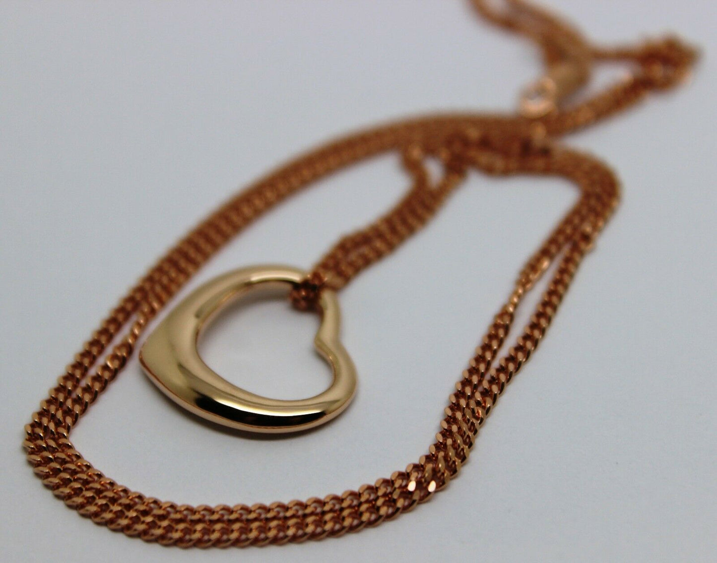 Genuine 9ct 9kt Rose Gold / 375 Belcher Chain Necklace 44cm + Heart Pendant