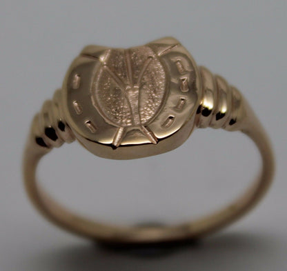 Kaedesigns, Size R Genuine Large 9ct Genuine Yellow, Rose or White Gold  Lucky Horseshoe Ring