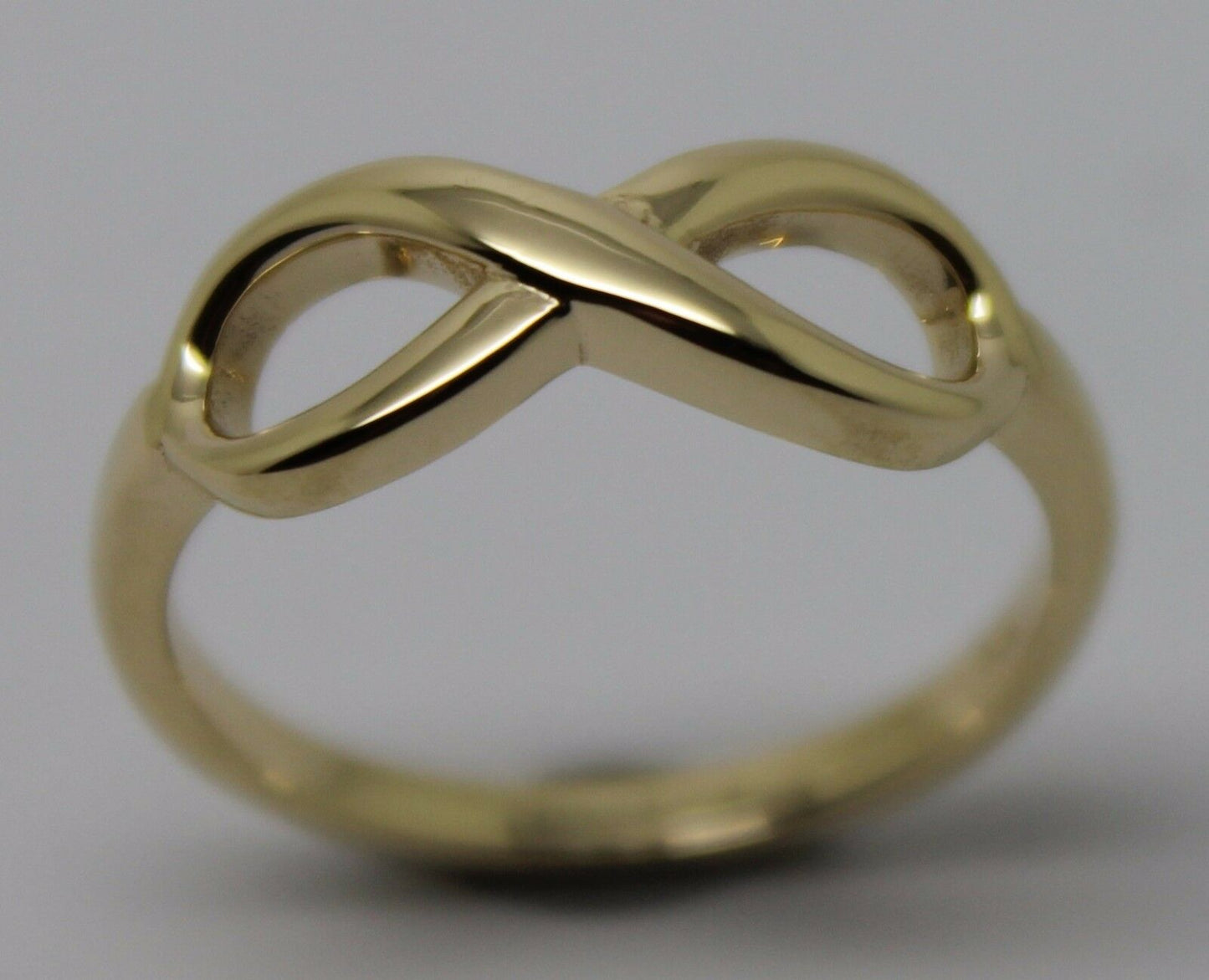 Genuine 9ct 9k 375 Yellow, Rose or White Gold Solid Infinity Ring Size J