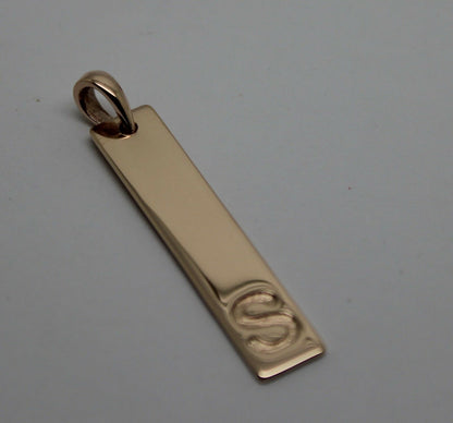 Genuine Solid 9ct 375 Yellow, Rose or White Gold Plate Pendant Engraved With Your Initial