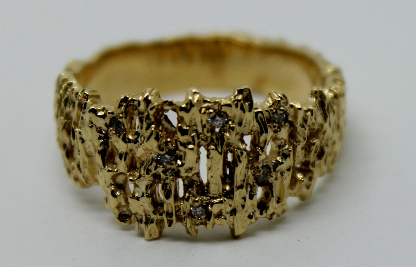 Kaedesigns New Genuine 10ct White or Rose Or Yellow Gold Diamond Nugget Ring