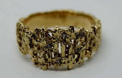 Kaedesigns New Genuine 10ct White or Rose Or Yellow Gold Diamond Nugget Ring