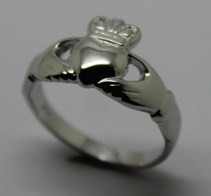 Genuine 9ct 375 Solid Yellow, Rose or White Gold Claddagh Celtic Friendship Ring In Your (Sizes L to S)