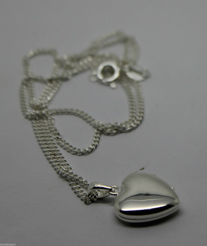 Sterling Silver 925 Heart Locket Pendant 2 Photos & Silver Chain