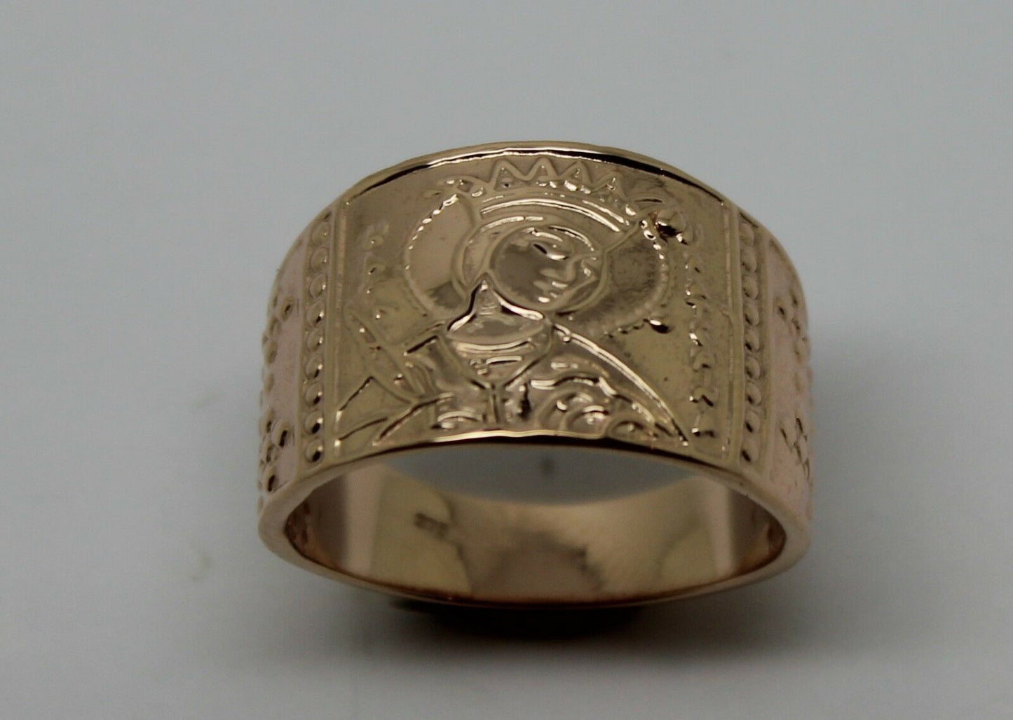 Genuine Solid 9ct 9k 375 White Or Rose Or Yellow Gold St Saint Catherine Ring