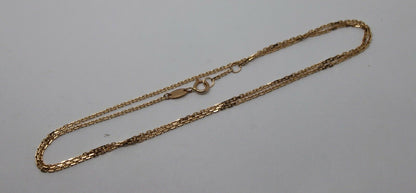 Genuine 18k 18ct 750 Rose Gold Box Chain Necklace 44cm 2.71g