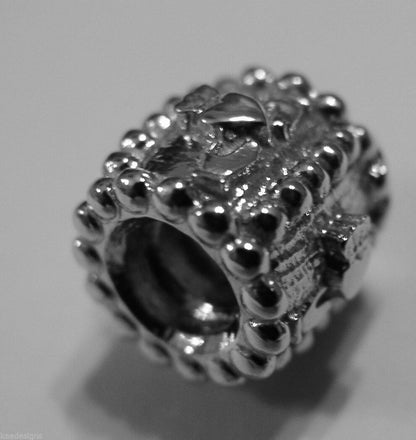Genuine 9ct Yellow or Rose or White Gold or Silver Celtic Claddagh Charm for Bead Bracelet or Necklace.