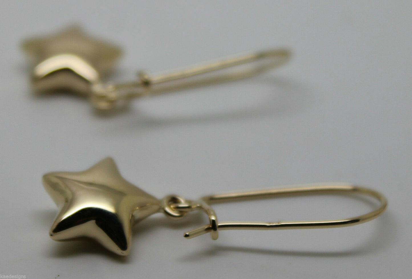 Genuine 9ct 9k 375 Yellow Or White Or Rose Gold Bubble Drop Star Closed Hook Earrings