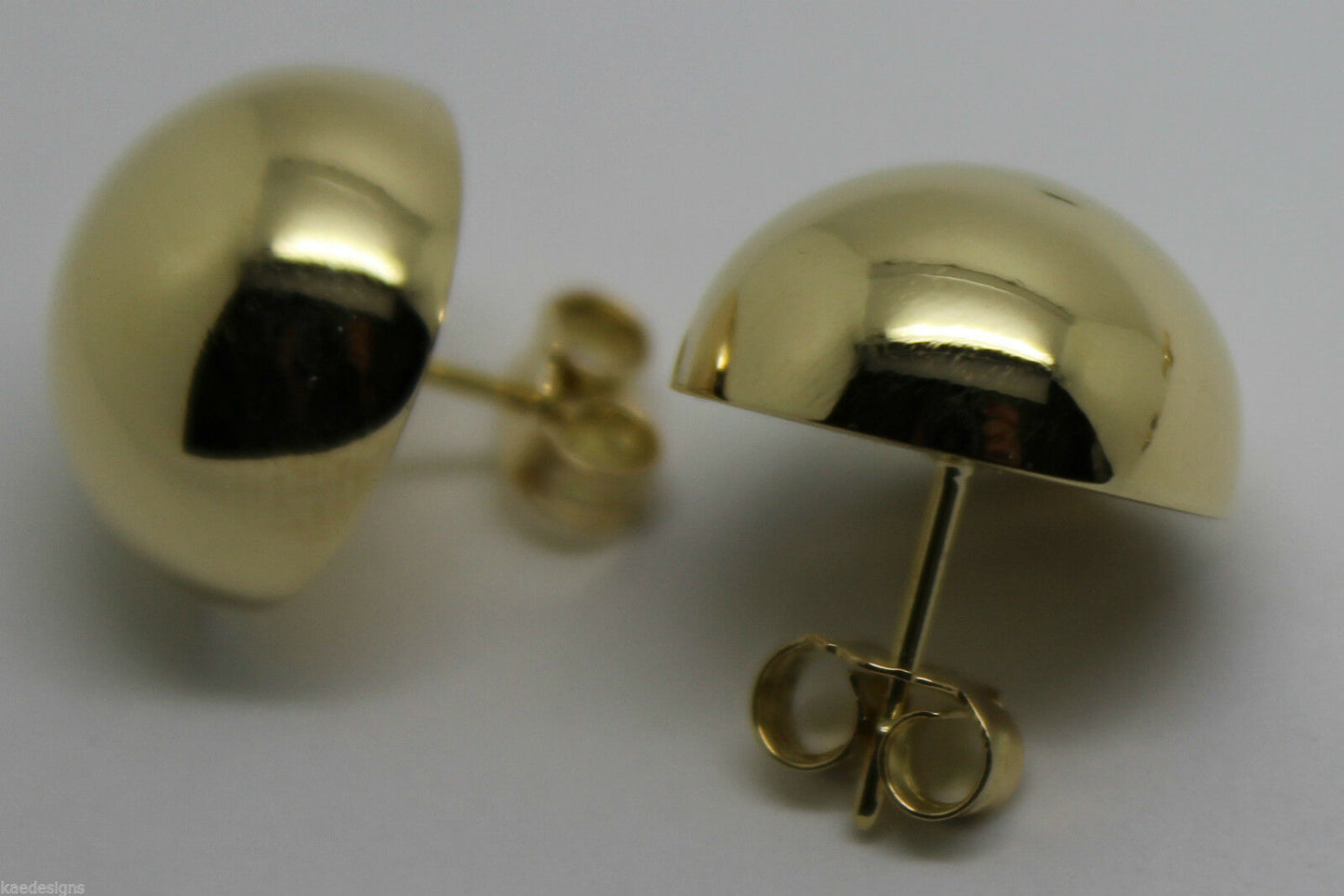 Kaedesigns, 9ct  9k Yellow Or White Or Rose Gold 375 18mm Half Ball Hook Earrings