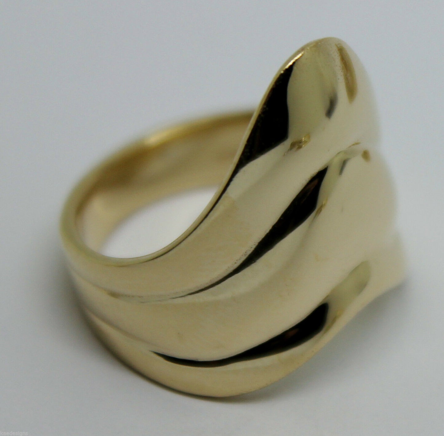 Genuine 9ct 375 Solid Rose Or Yellow Or White Gold Wide Pointy Ring In Your Size