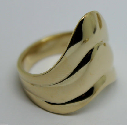 Genuine 9ct 375 Solid Rose Or Yellow Or White Gold Wide Pointy Ring In Your Size
